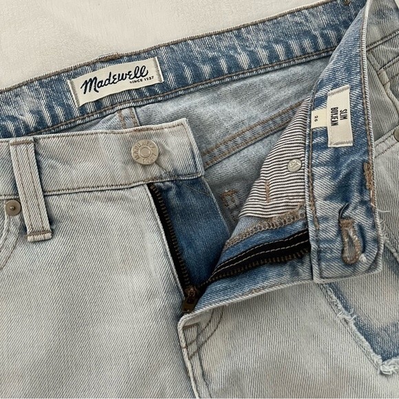 Madewell Slim Boyjean: Patched Up Edition in Georgia Wash, Y2K, Size 26 NWOT - Picture 9 of 12